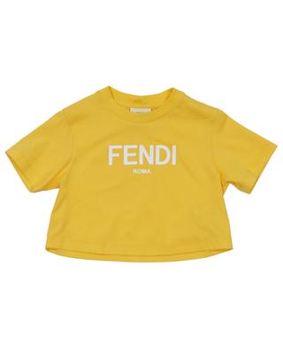 Logo printed girl's cropped T-shirt FENDI