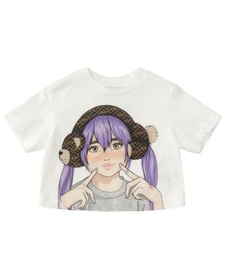 T-shirt raccourci fille Fendi Family Manga FENDI