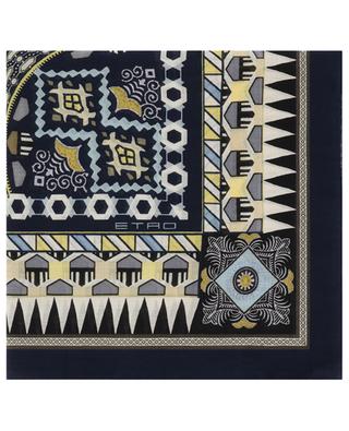 Bombay geometric pattern wool and silk large square shawl ETRO