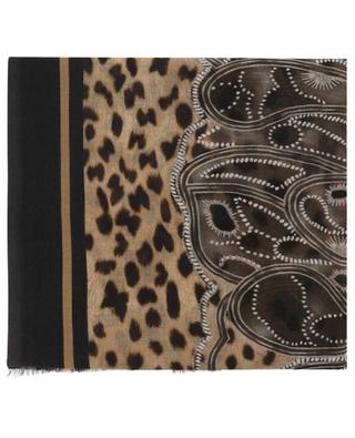 Paisley Leopard Agra printed cashmere stole ETRO