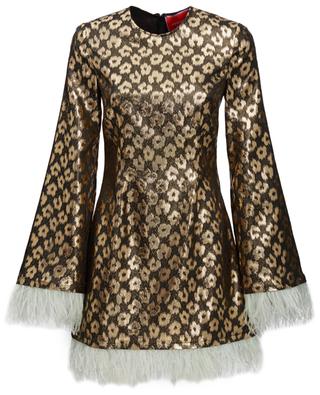 Mini robe ornée de plumes Twiggy Leopard Chiné Jacquard LA DOUBLEJ