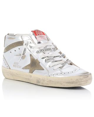 Mid Star high-top metallic leather and suede sneakers GOLDEN GOOSE