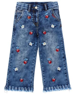 Cherry embroidered girl's jeans MONNALISA
