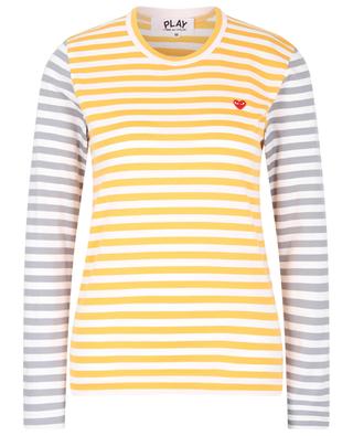 Mini Red Heart tricolour striped long-sleeved T-shirt COMME DES GARCONS PLAY