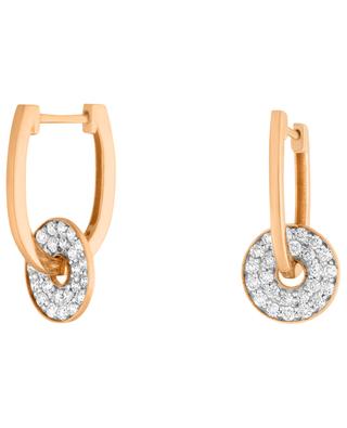 Mini Diamond Donut rose gold and diamond hoop earrings GINETTE NY