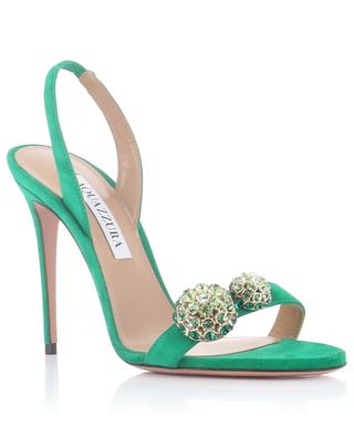 Love Bubble 105 heeled suede and crystal sandals AQUAZZURA