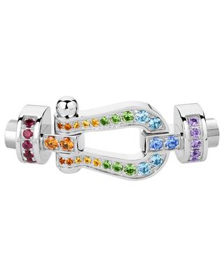 Force 10 MM white gold and stone adorned bracelet buckle FRED PARIS
