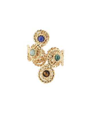 Mistral Liane gold plated ring with fine stones GAS BIJOUX