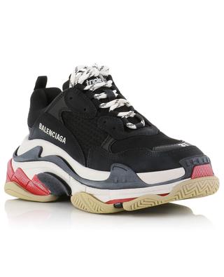Triple S Full Wash mesh and faux leather low-top sneakers BALENCIAGA