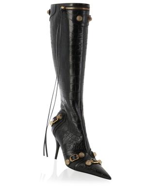 Cagole 90 heeled croc embossed leather boots BALENCIAGA