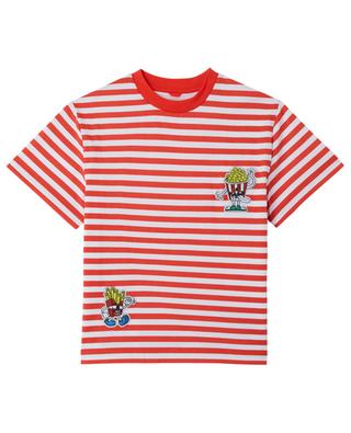 Gestreiftes Jungen-T-Shirt mit Patchs Fun Food STELLA MCCARTNEY KIDS
