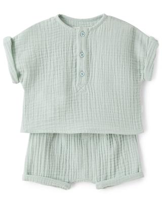 Ensemble short et T-shirt bébé en gaze de coton TEDDY & MINOU