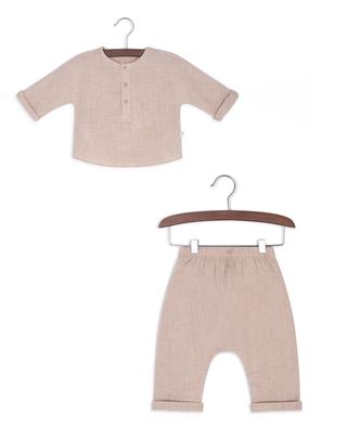 Cotton baby outfit top and trousers TEDDY & MINOU
