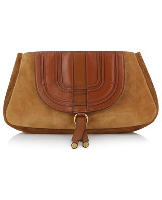 Marcie suede and smooth leather clutch with shoulder strap CHLOE