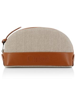 Chloé Sense linen and leather make-up pouch CHLOE
