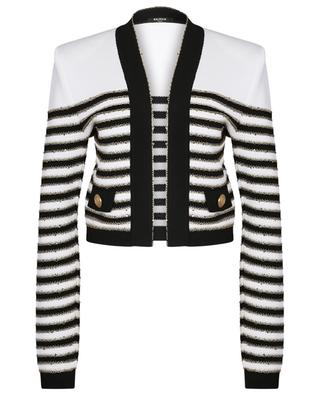 Tweed jacket spirit glitter stripe cardigan BALMAIN