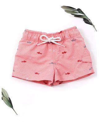 Embroidered checked baby swim shorts TARTINE ET CHOCOLAT
