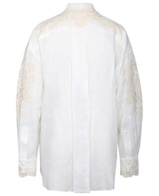 Laurel Embroidered linen and lace oversize shirt ZIMMERMANN