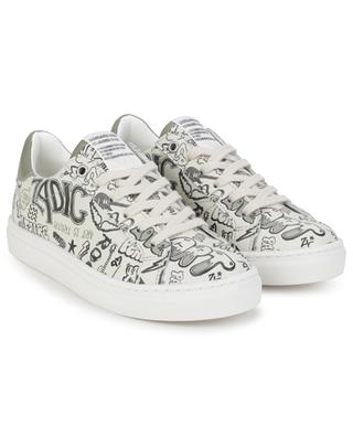 Graffiti printed boy's leather low-top sneakers ZADIG & VOLTAIRE