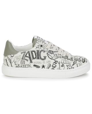Graffiti printed boy's leather low-top sneakers ZADIG & VOLTAIRE