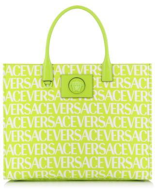 Versace Allover Large canvas and leather tote bag VERSACE