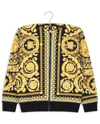 Barocco boy's full-zip hooded sweatshirt VERSACE