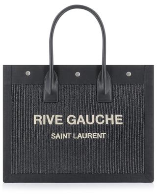 Rive Gauche horizontal raffia and canvas tote bag SAINT LAURENT PARIS