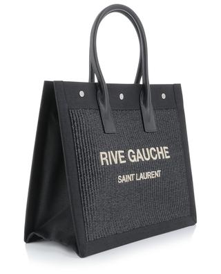 Rive Gauche horizontal raffia and canvas tote bag SAINT LAURENT PARIS