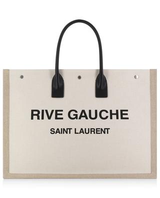 Shopper aus Leinentuch und Leder Rive Gauche SAINT LAURENT PARIS