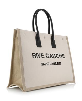 Rive Gauche linen canvas and leather tote bag SAINT LAURENT PARIS
