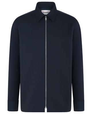 Full-zip nylon gabardine shirt jacket JIL SANDER