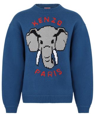 Pullover mit Rundhalsausschnitt aus Wolle und Baumwolle Elephant KENZO