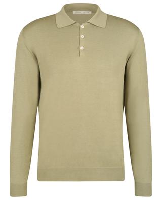 Long-sleeved silk and cotton knit polo shirt MAURIZIO BALDASSARI