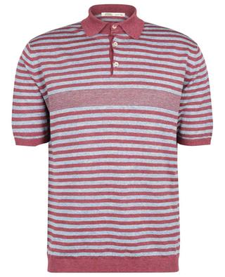 Striped short-sleeved linen polo shirt MAURIZIO BALDASSARI