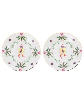 Citrus Scarabs set of 2 porcelain dessert plates LA DOUBLEJ