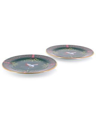Egret set of two porcelain dessert plates LA DOUBLEJ