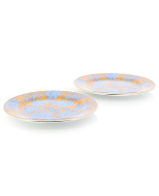 Set of two Lilium Zafferano porcelain dessert plates LA DOUBLEJ