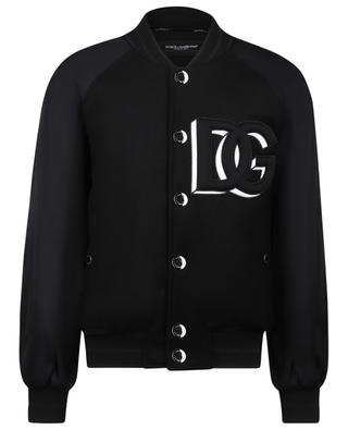 DG patch adorned wool and nylon bomber jacket DOLCE & GABBANA