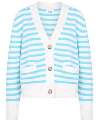 Striped virgin wool and cashmere cardigan ALLUDE