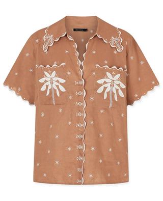 Palmiere embroidered short-sleeved linen shirt MAGALI PASCAL