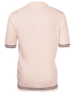 Cotton and linen rib knit polo shirt GRAN SASSO