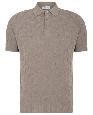 Checkerboard knit short-sleeved polo shirt GRAN SASSO