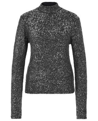 Fitted stand-up collar top with sequins FABIANA FILIPPI