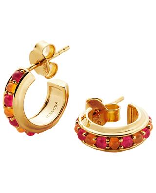Mini Hot Rox Gemstone golden hoop earrings MISSOMA