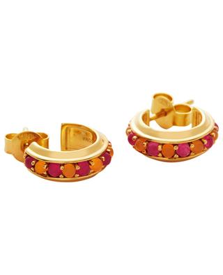 Mini Hot Rox Gemstone golden hoop earrings MISSOMA
