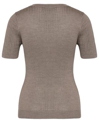 Short-sleeved rib knit silk jumper UNE HEURES