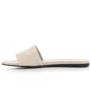 4G flat leather and jacquard slides GIVENCHY