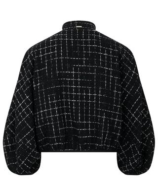 Sequin and check adorned tweed bomber jacket HERNO