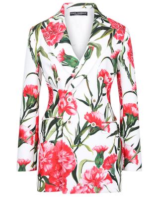 Turlington carnation printed double-breasted jersey blazer DOLCE & GABBANA