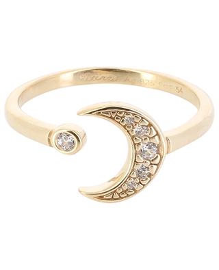 Tiny Moon rhinestone adorned golden ring AVINAS